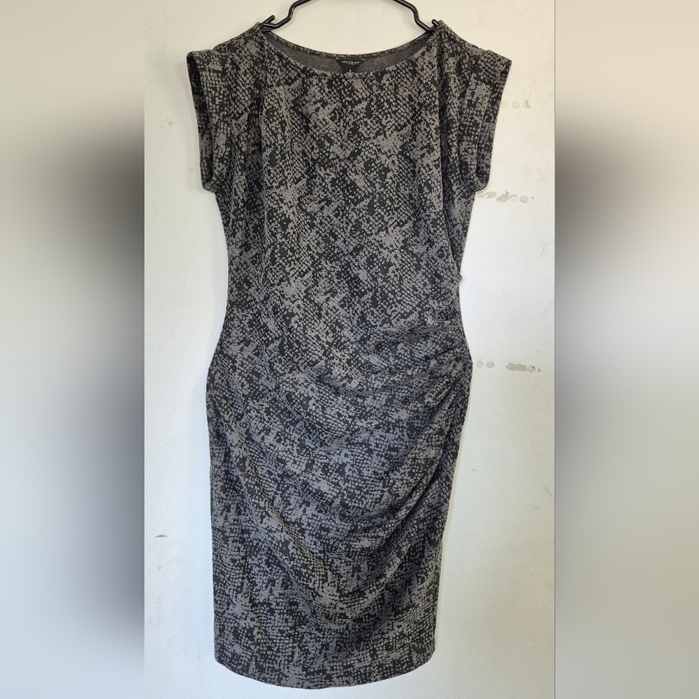 Ann Taylor Black and Gray Snake Print Dress